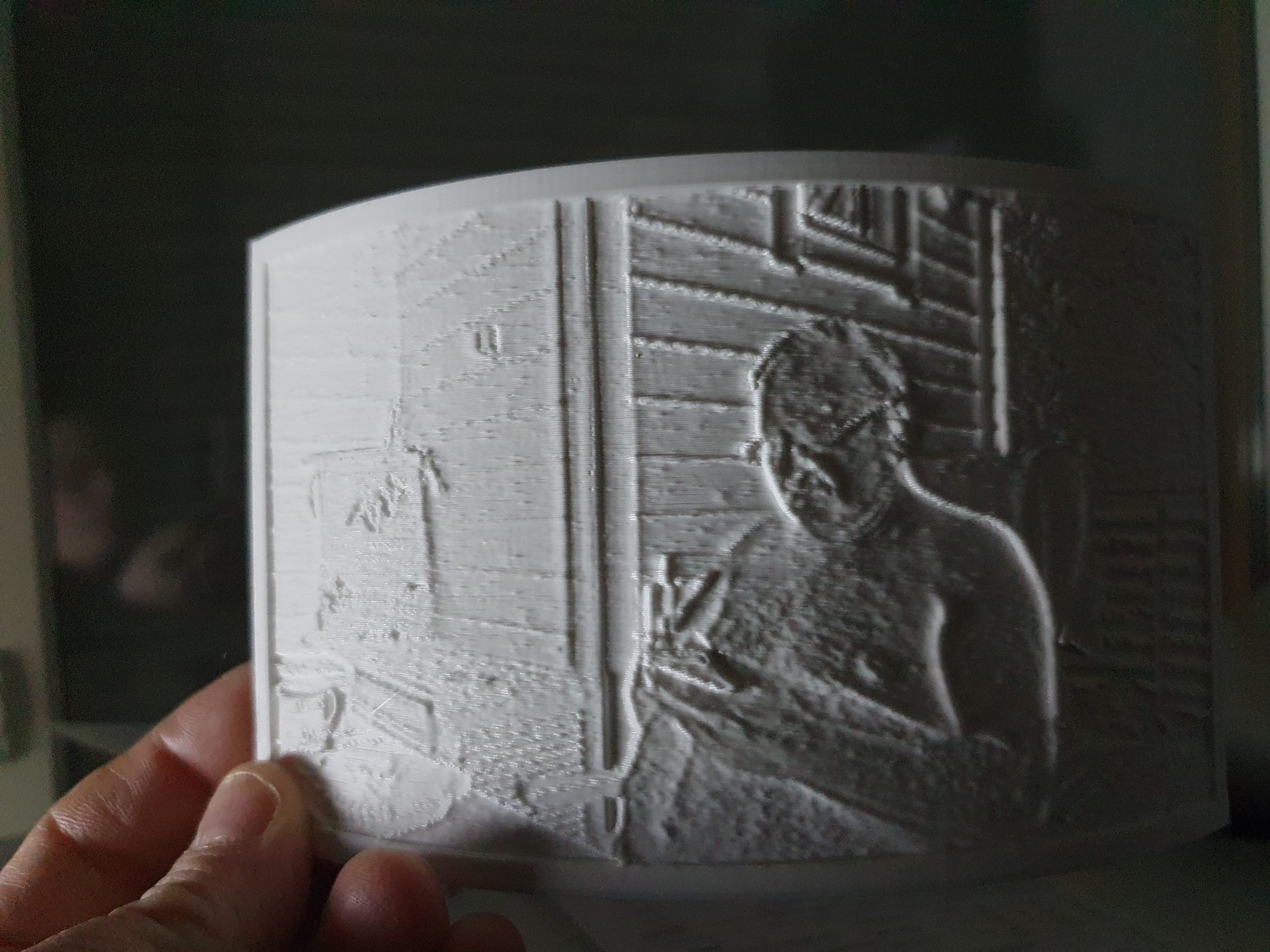 Lithophane-tuloste ilman valoa